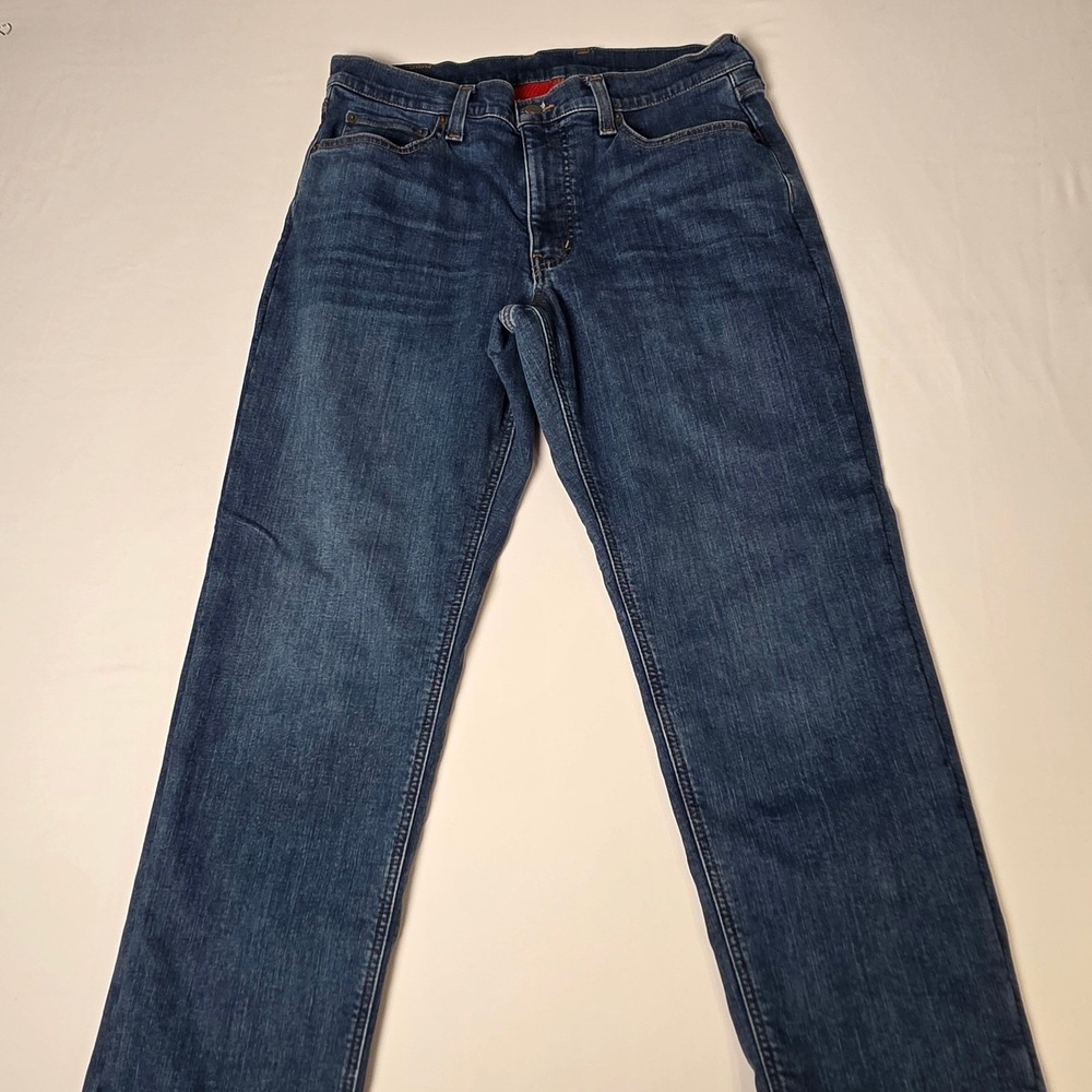 L.L. Bean Fleece Lined Jeans Mens 34x29 Blue Dark Wash Straight Leg Classic Fit